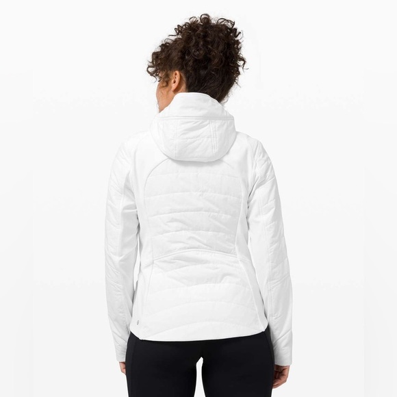 NWT Lululemon Another Mile Jacket White Women's White Hooded Jacket Size 6 - Picture 3 of 10